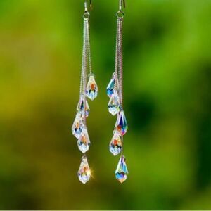 Dangle Teardrop Earrings 925 Silver Plated